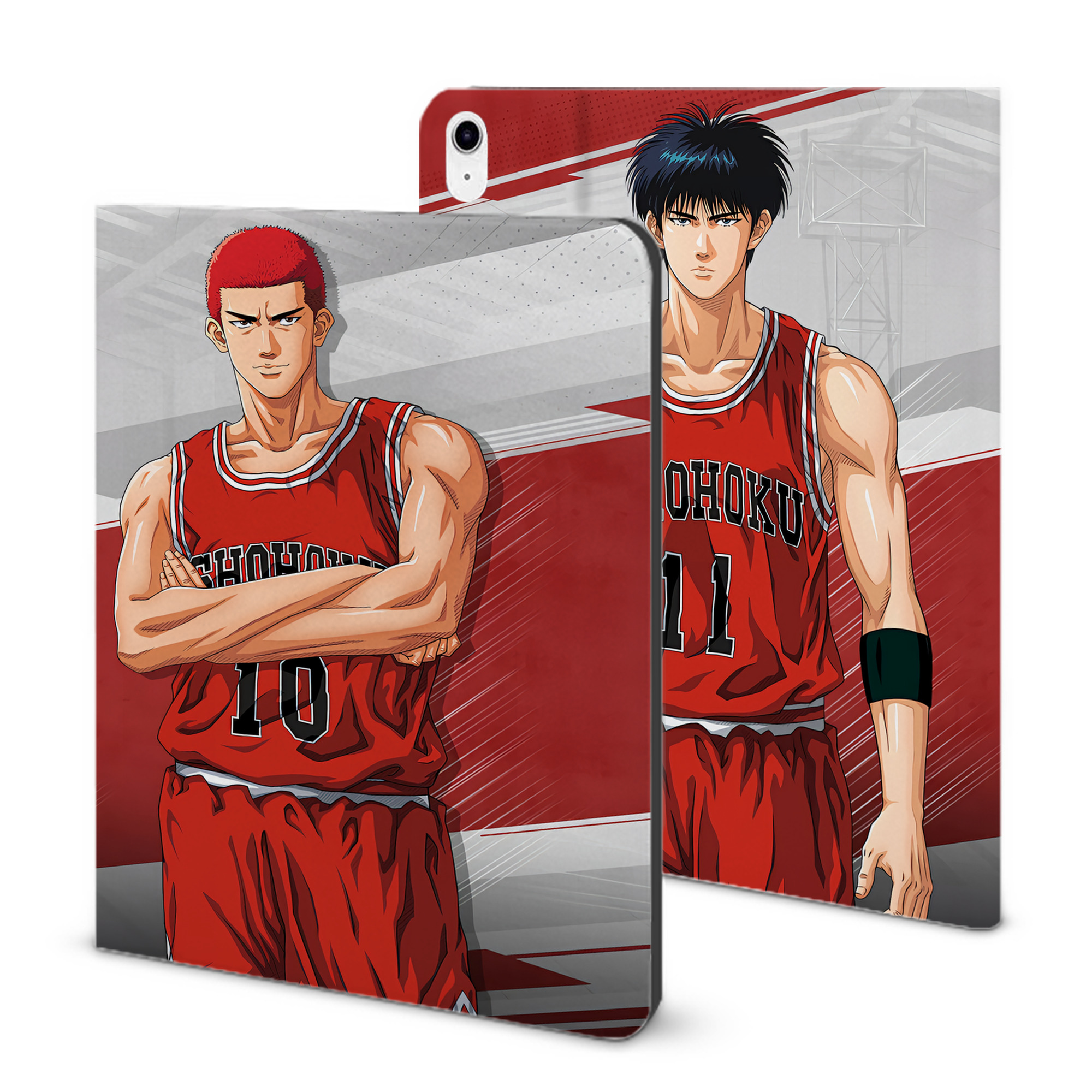 （画像用） SLAM DUNK／スラムダンク IPad ケース ブック型 PUレザー TPU 耐衝撃 軽量 薄型 ペン収納なし 全面保護 IPad 各モデル対応